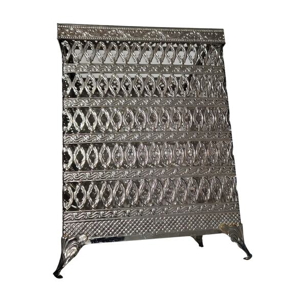 1960s Ornate Filigree Design Silver Tone Tissue Box Holder Hollywood Regency Era - Picture 1 of 5